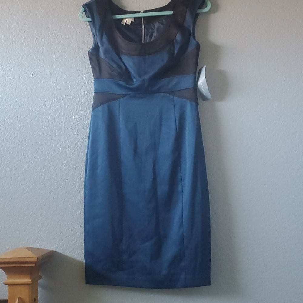 Blue satin dress